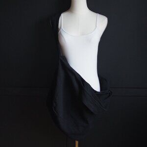 Zara | Cotton Black Fabric Crossbody/Shoulder Bag